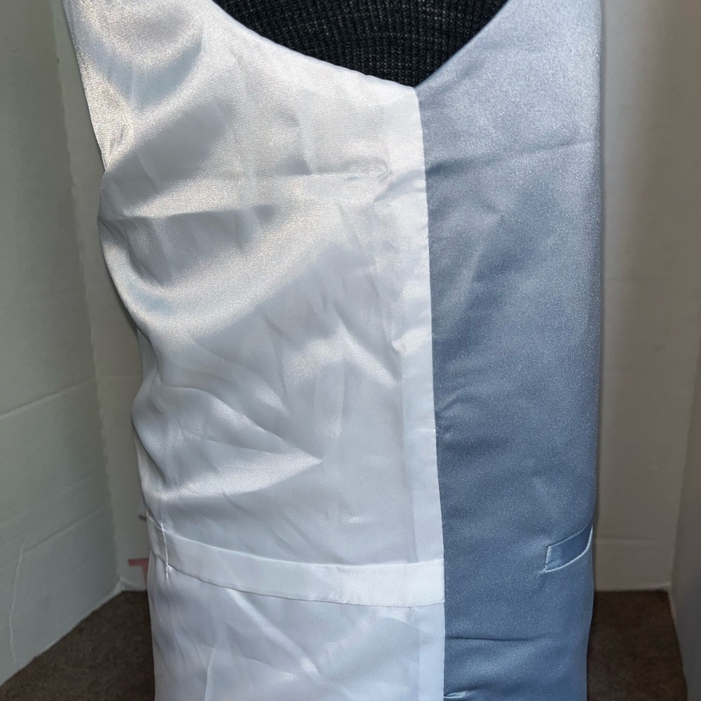 Mens Azazie Dusty blue Button-Up Vest Sz S - Picture 5 of 6